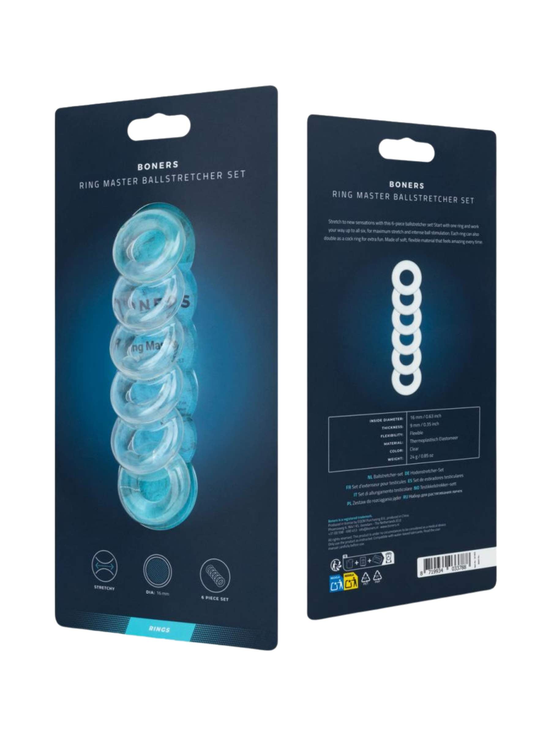 Boners Ring Master Ball Stretcher Set 6 pcs - Clear