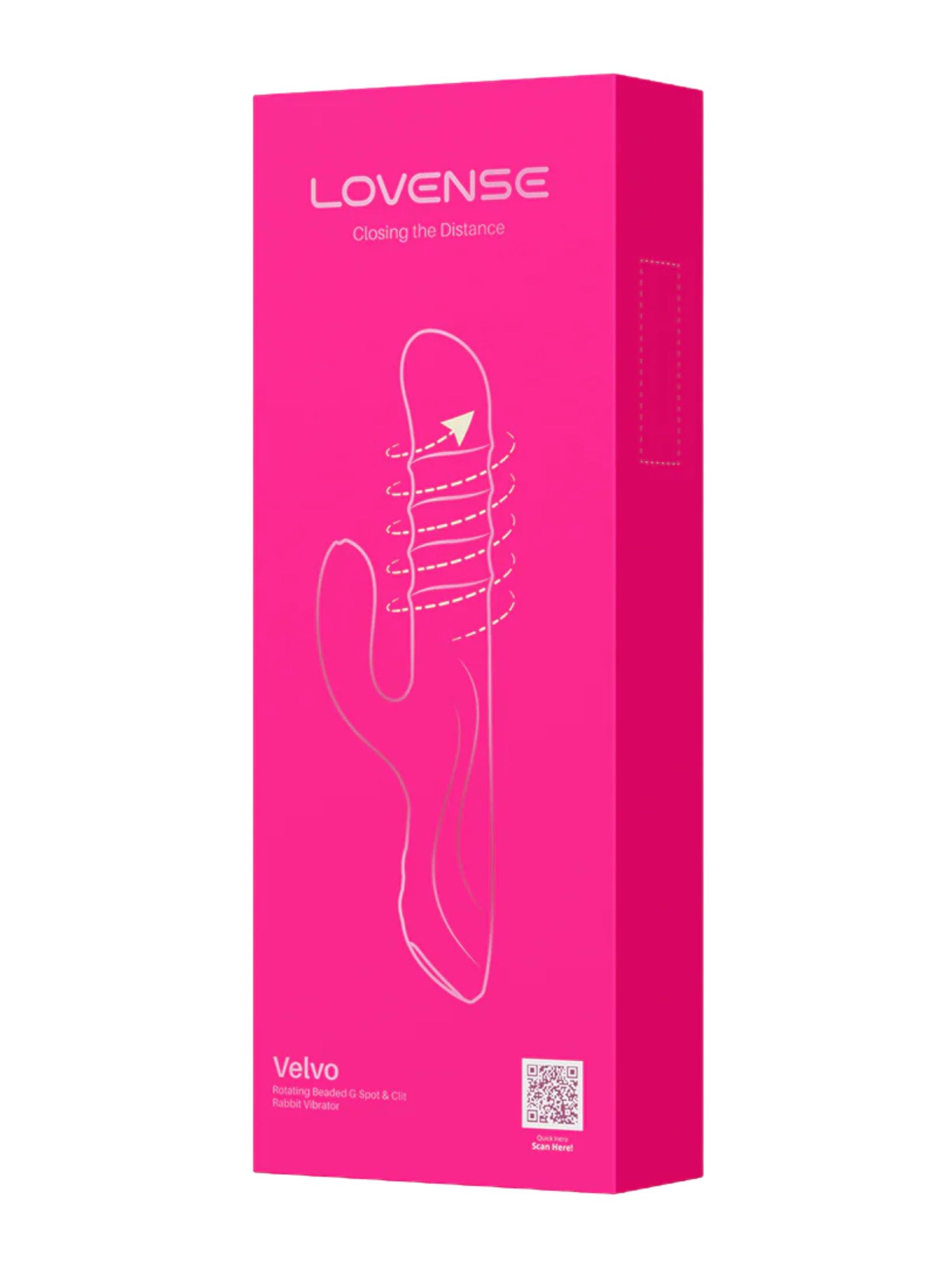Lovense Velvo App-Controlled G-Spot & Clitoral Rabbit Vibrator - Bright Pink