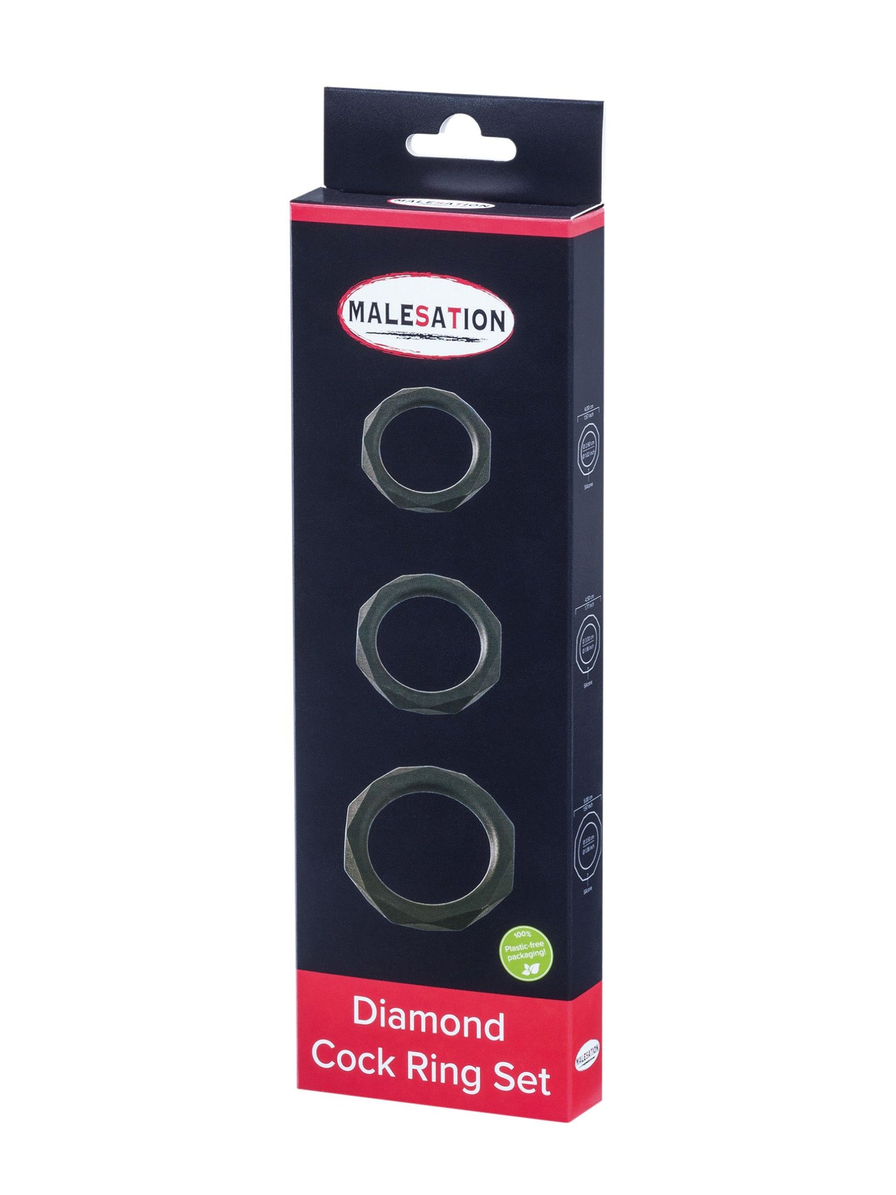 malesation diamond cock ring set