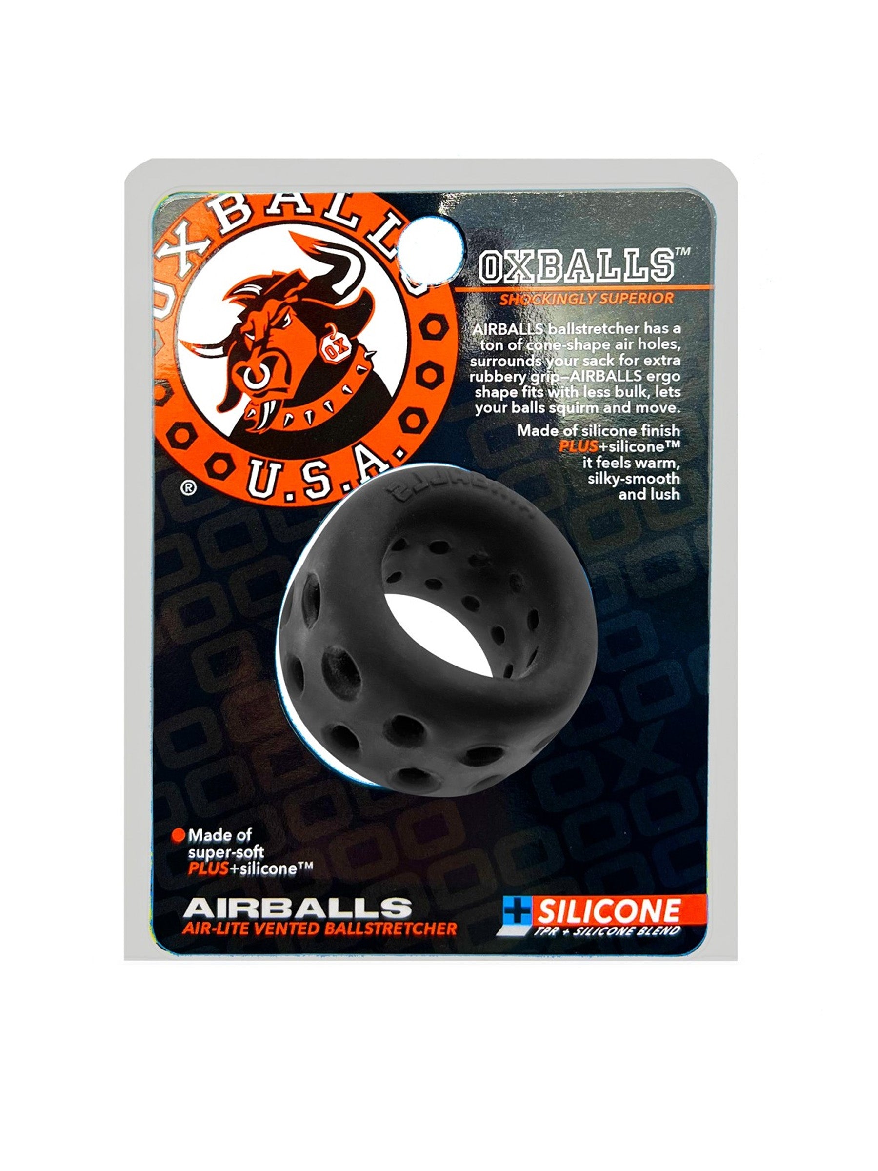 oxballs airballs air lite ice black vented ball stretcher