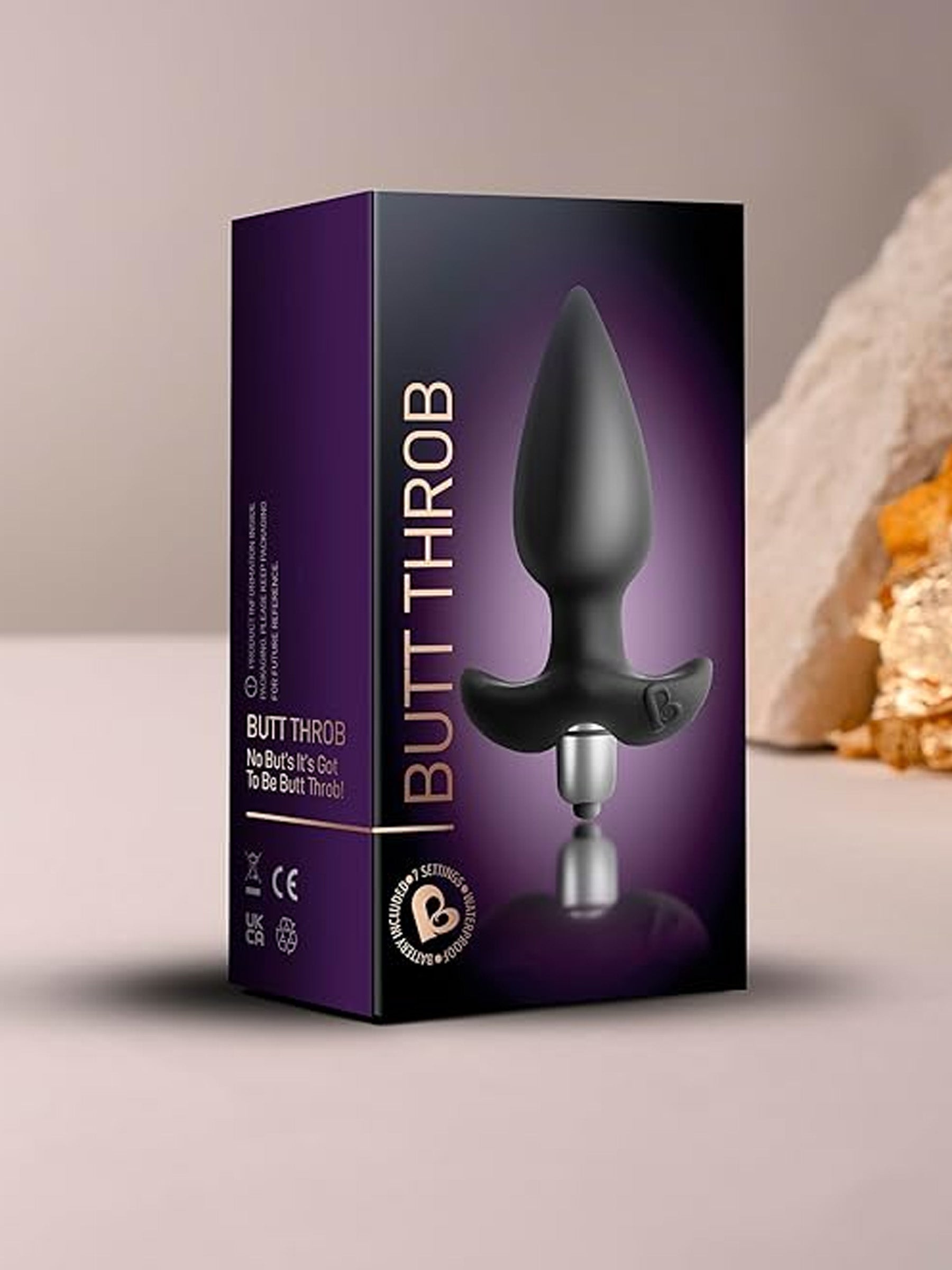 Rocks Off Butt Throb - Black vibrating anal plug
