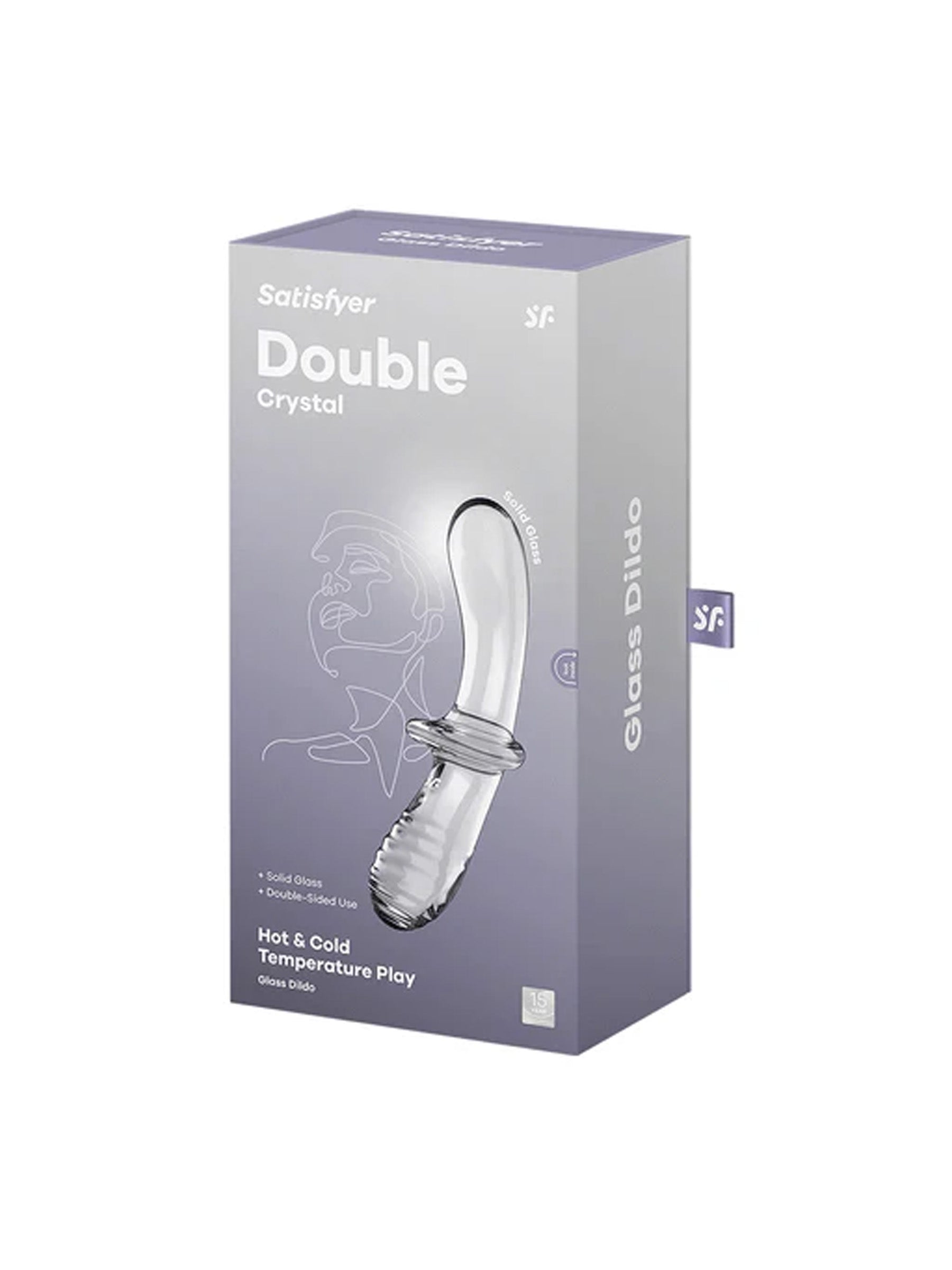 satisfyer double ended crystal glass dildo transparent