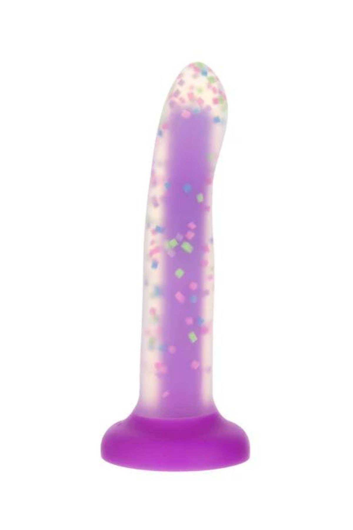 Swan Rave Confetti Glow-in-the-Dark Purple Dildo