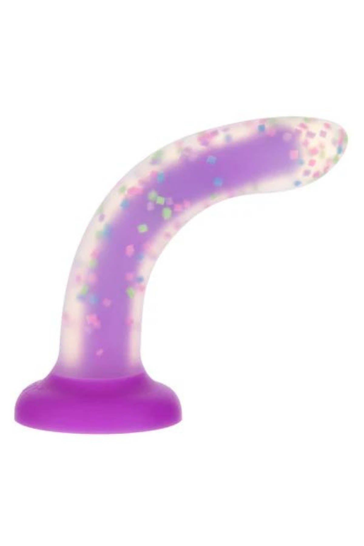 Swan Rave Confetti Glow-in-the-Dark Purple Dildo