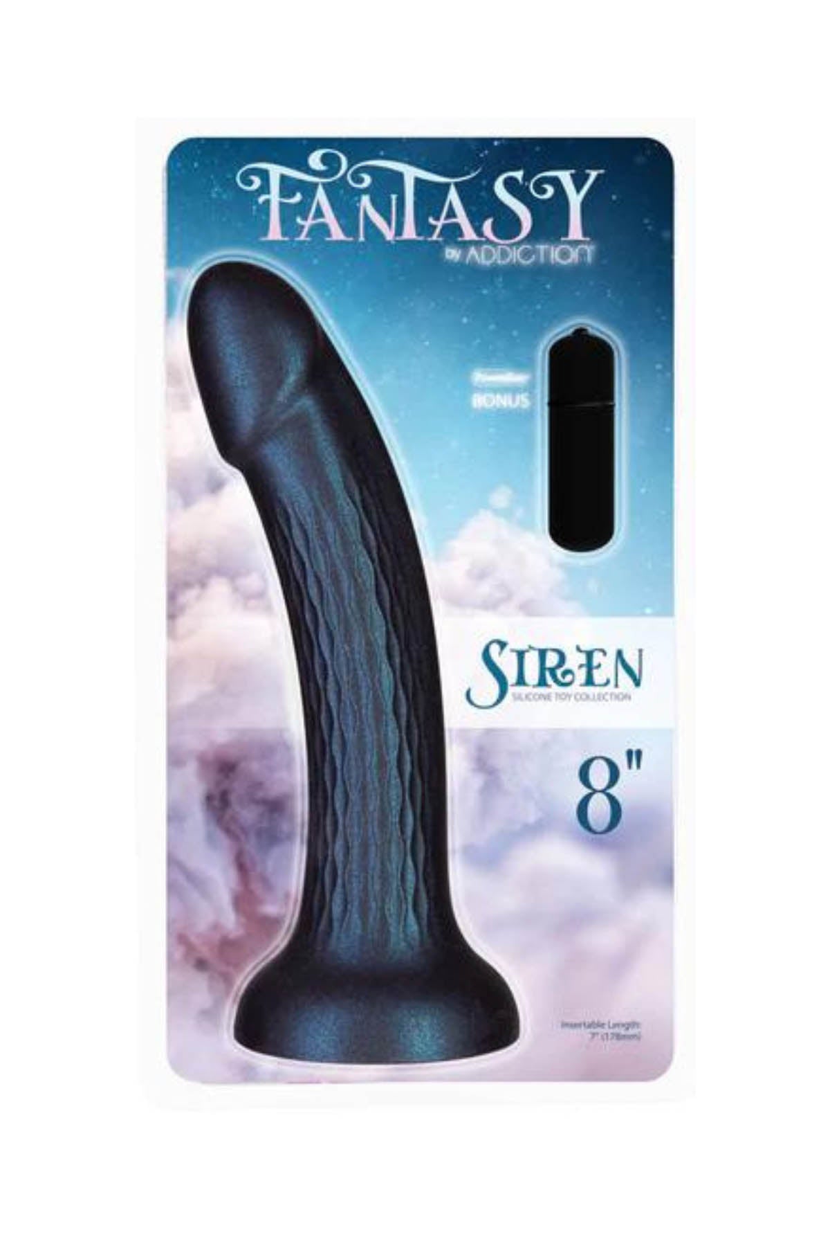 BMS Fantasy Siren Shimmer Suction Dildo - Blue