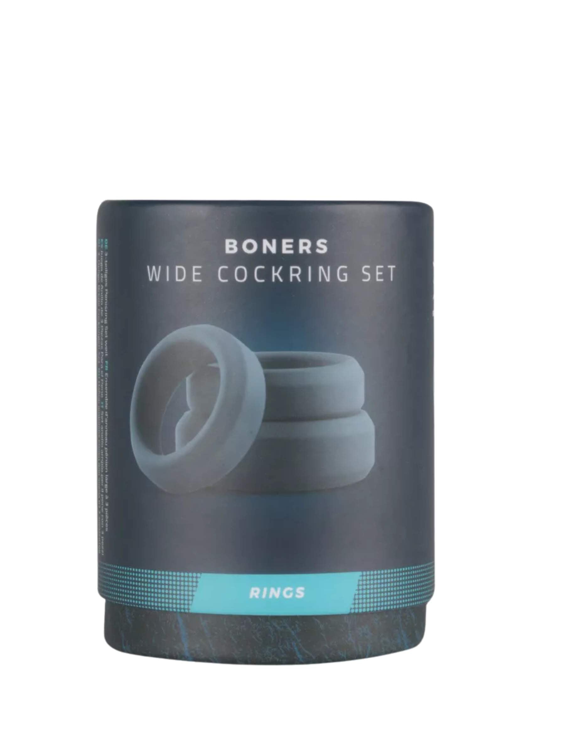 Boners Flat Cock-Ring Set 3 Pack - Blue Grey