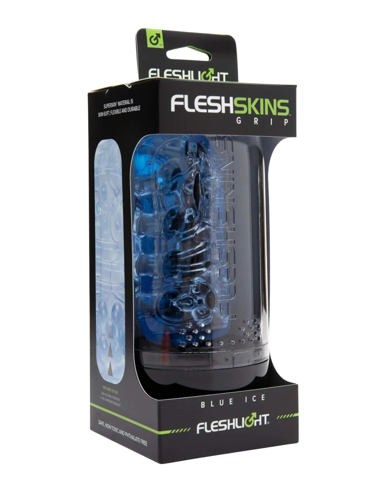 Fleshlight Fleshskins Grip Blue Ice Masturbator With Drying Case