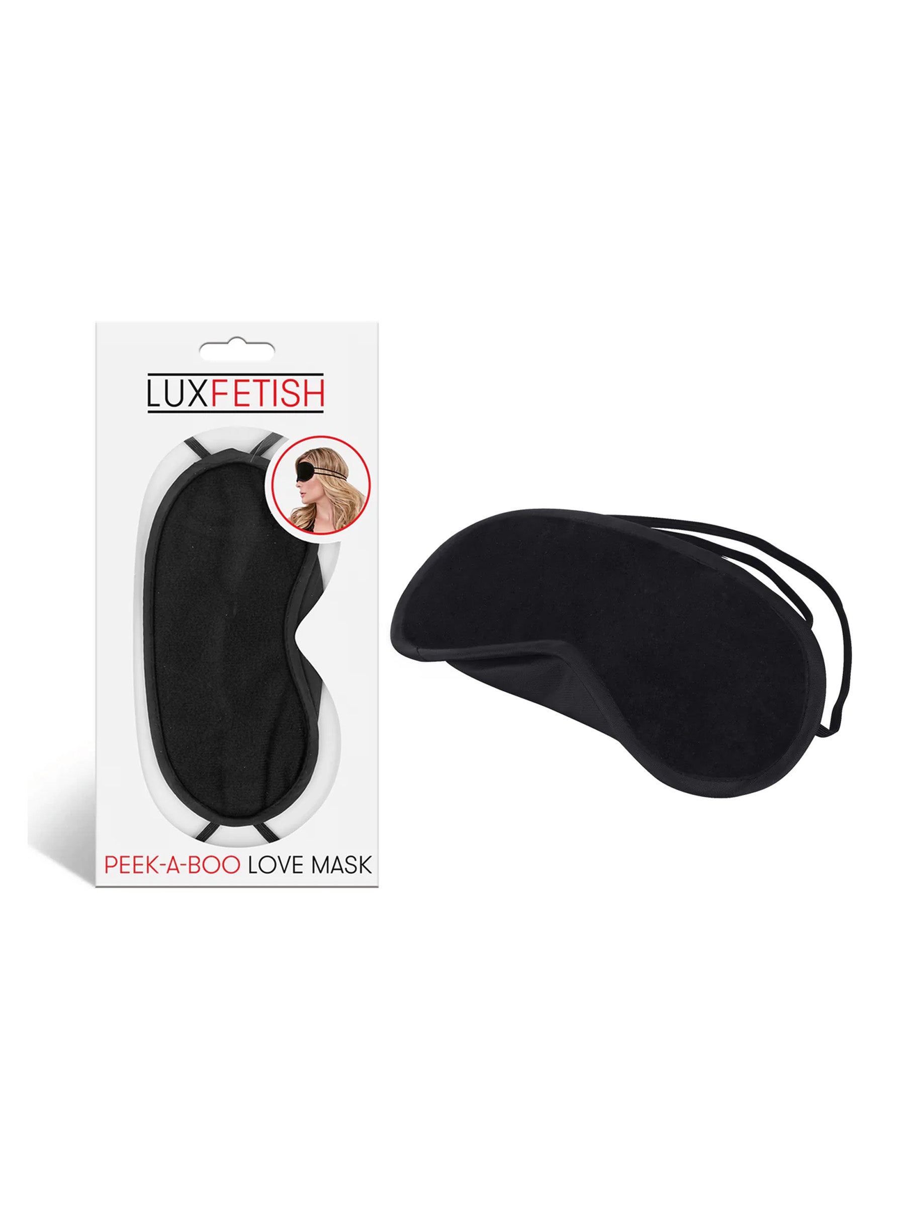 Lux Fetish Peek-A-Boo Love Mask - Black
