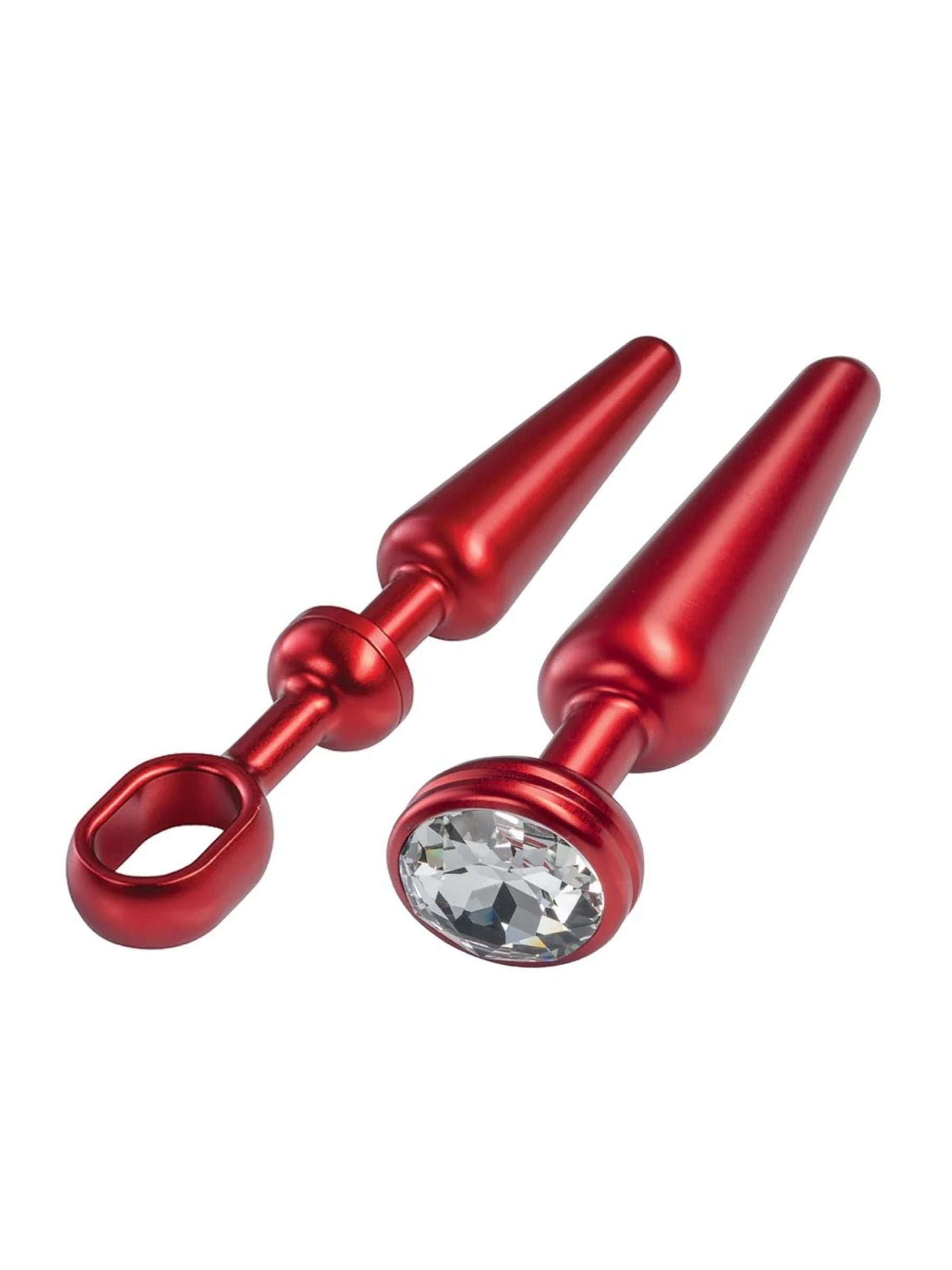 malesation alu plug with gemstone medium red