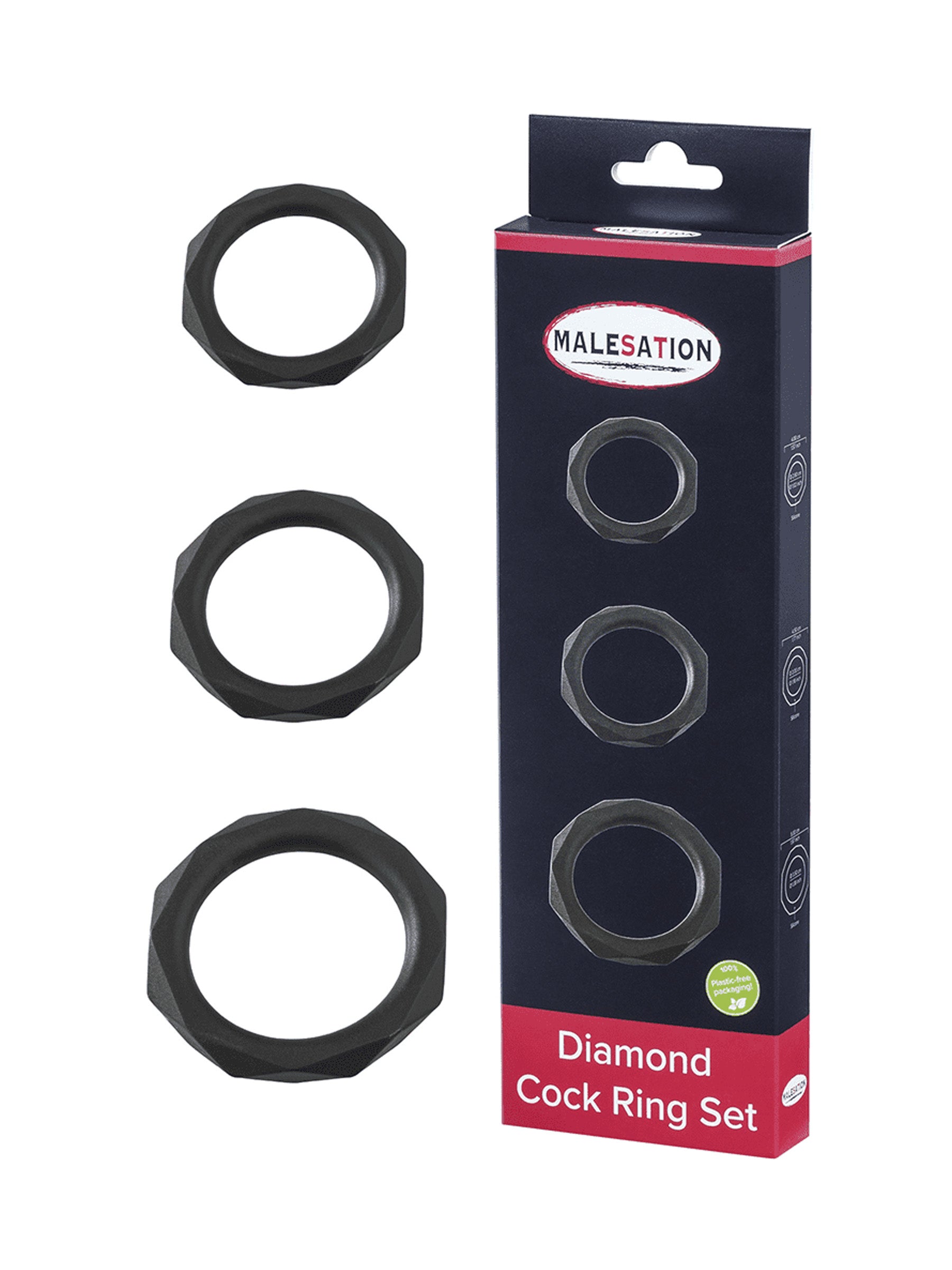 malesation diamond cock ring set