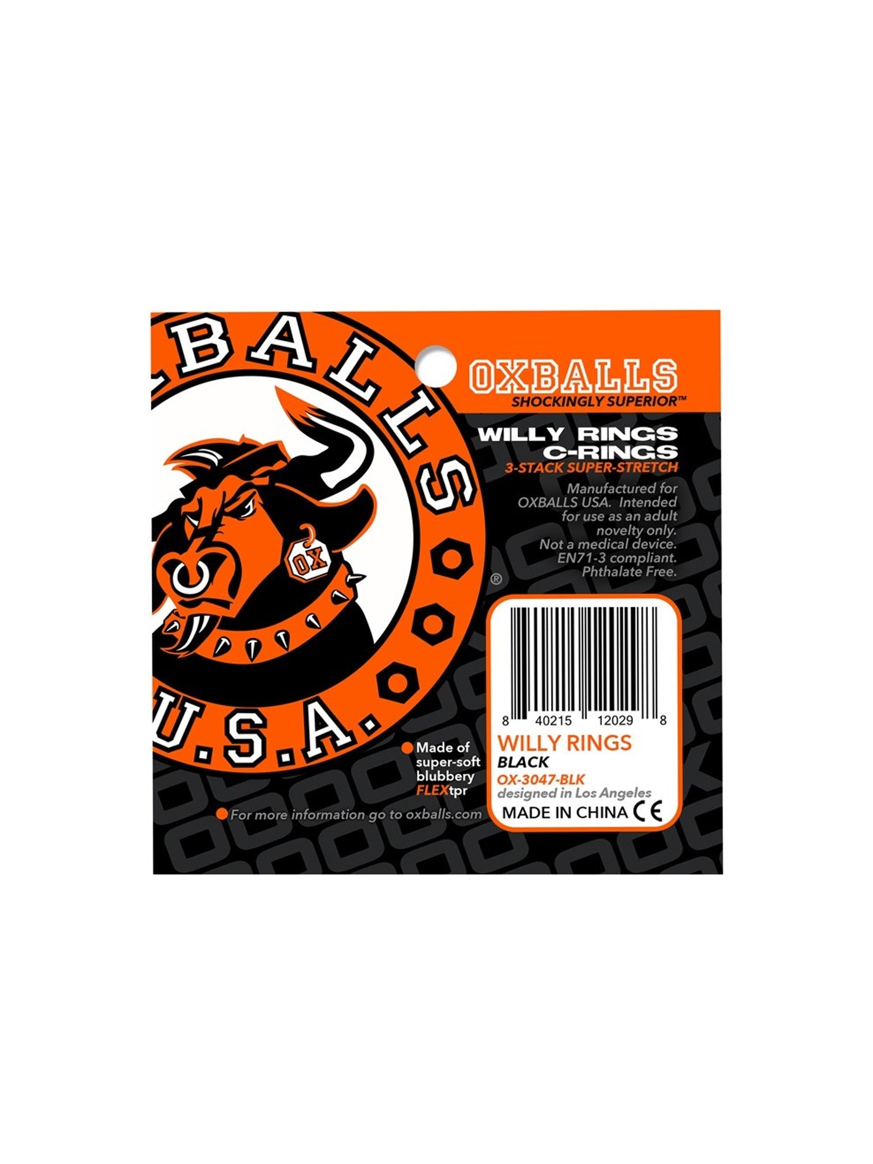 oxballs willy rings 3 pack black