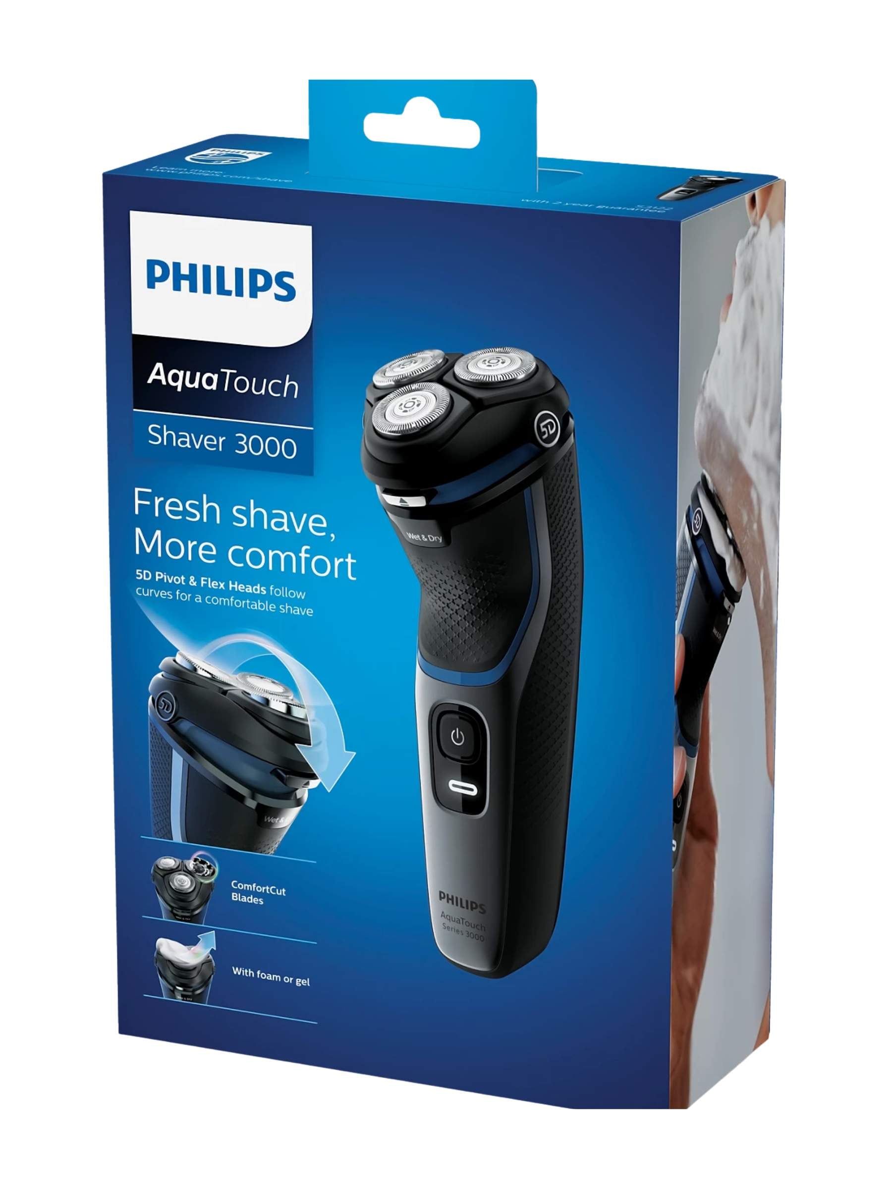 Philips 3100 Series Aqua Touch Wet or Dry Electric Shaver - S3122/51