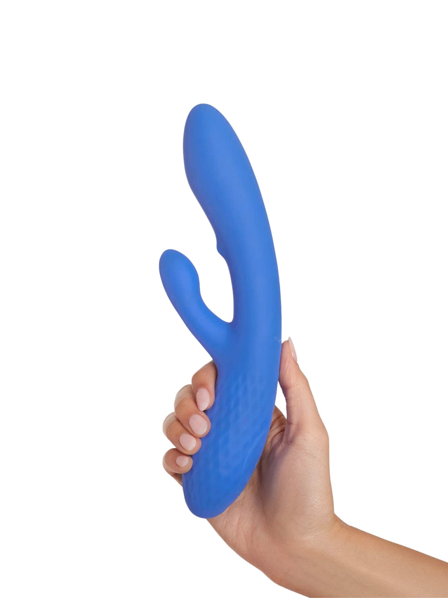 Plus One Luxe Dual Massager - Rechargeable Rabbit Vibrator - Blue