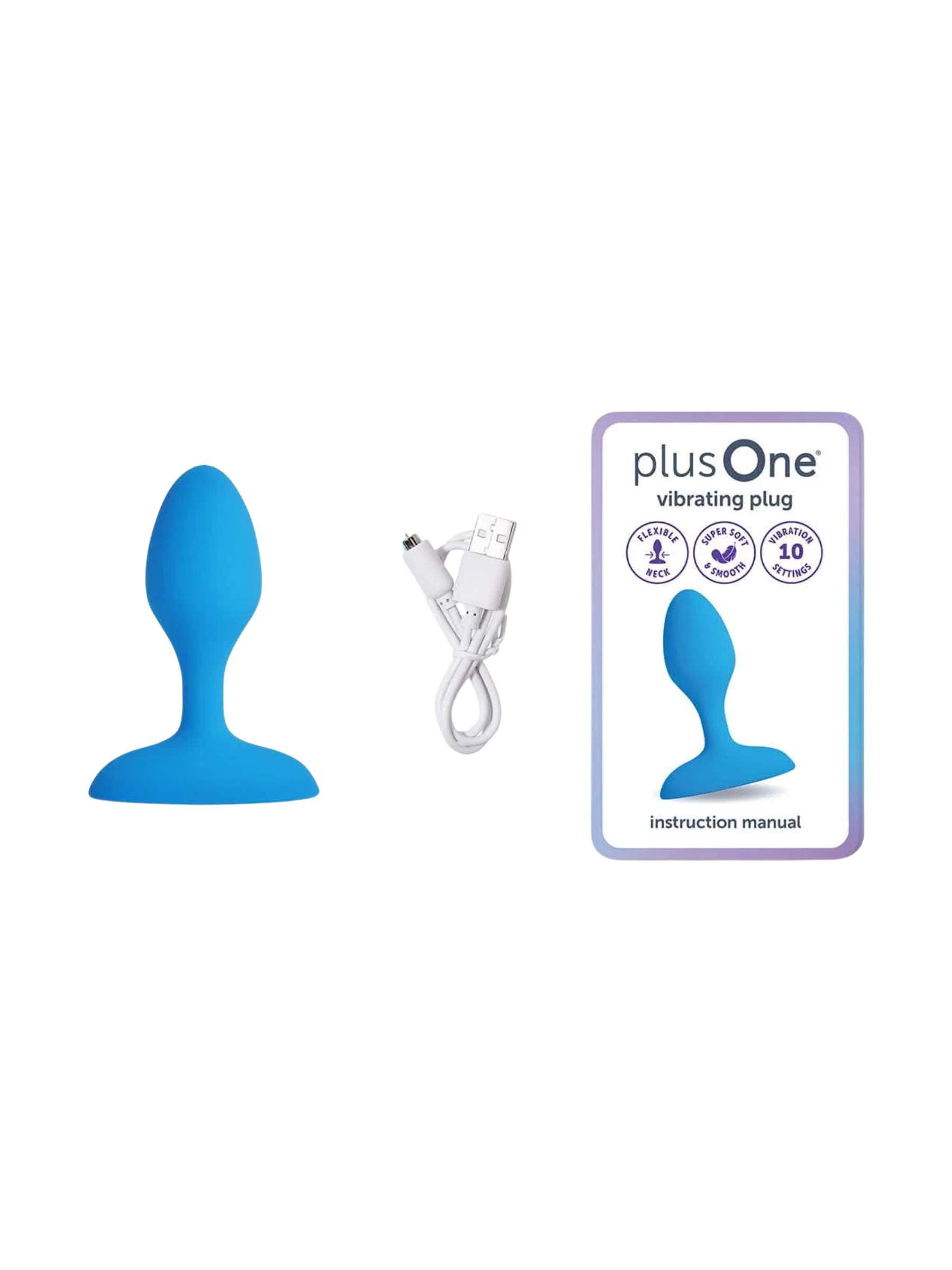plusOne Vibrating Anal Plug - Blue