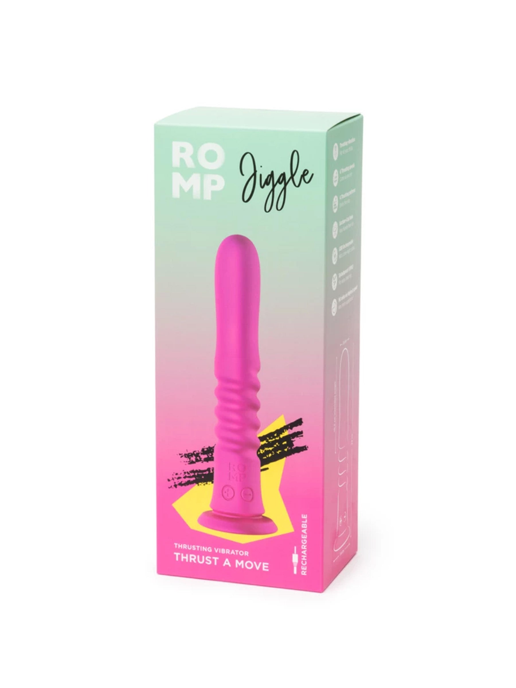 Romp Jiggle - Thrusting & Vibrating Suction Cup Dildo