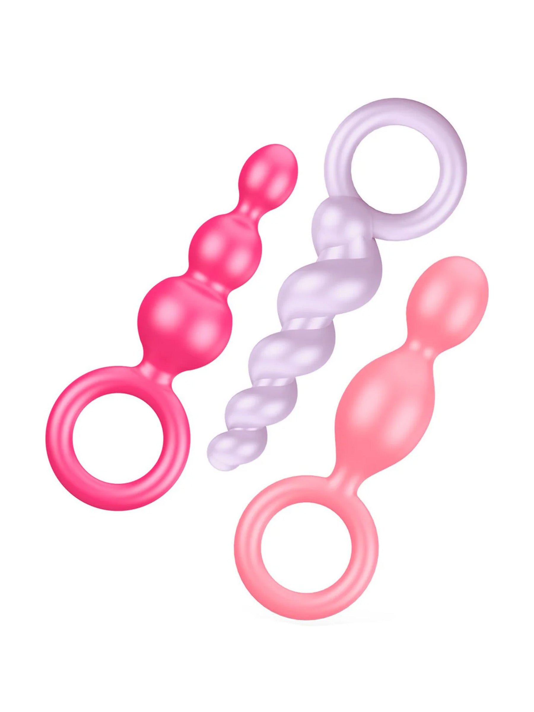 Satisfyer Booty Call - Silicone Beginner Butt Plug Set - Coloured Diverse Pink