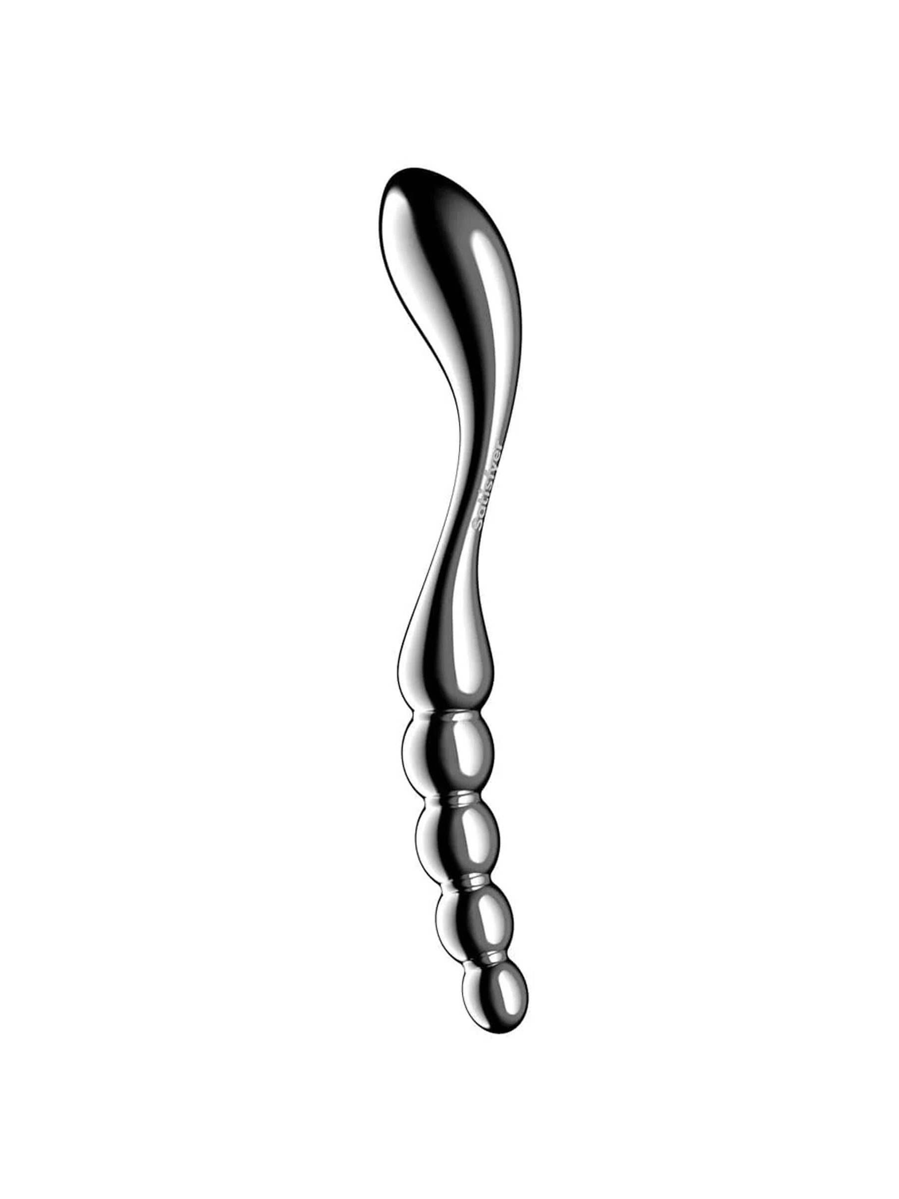 Star Force 1 Textured Stainless Steel Dual-Sided Dildo