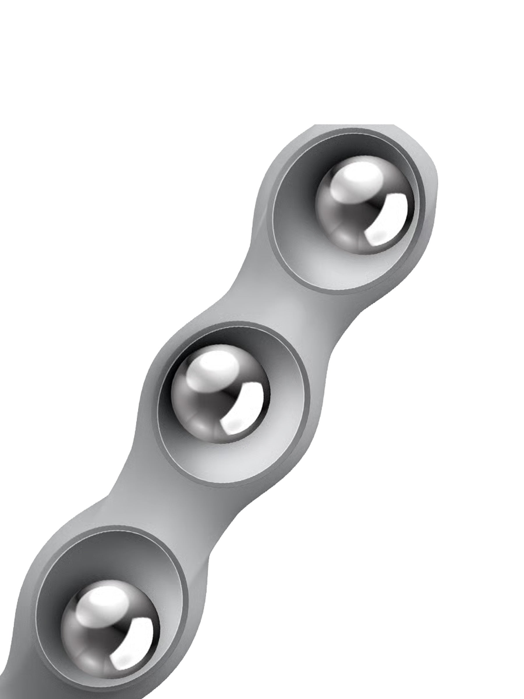 Satisfyer Triple Ball R Weighted Suction Cup Dildo  Light Grey