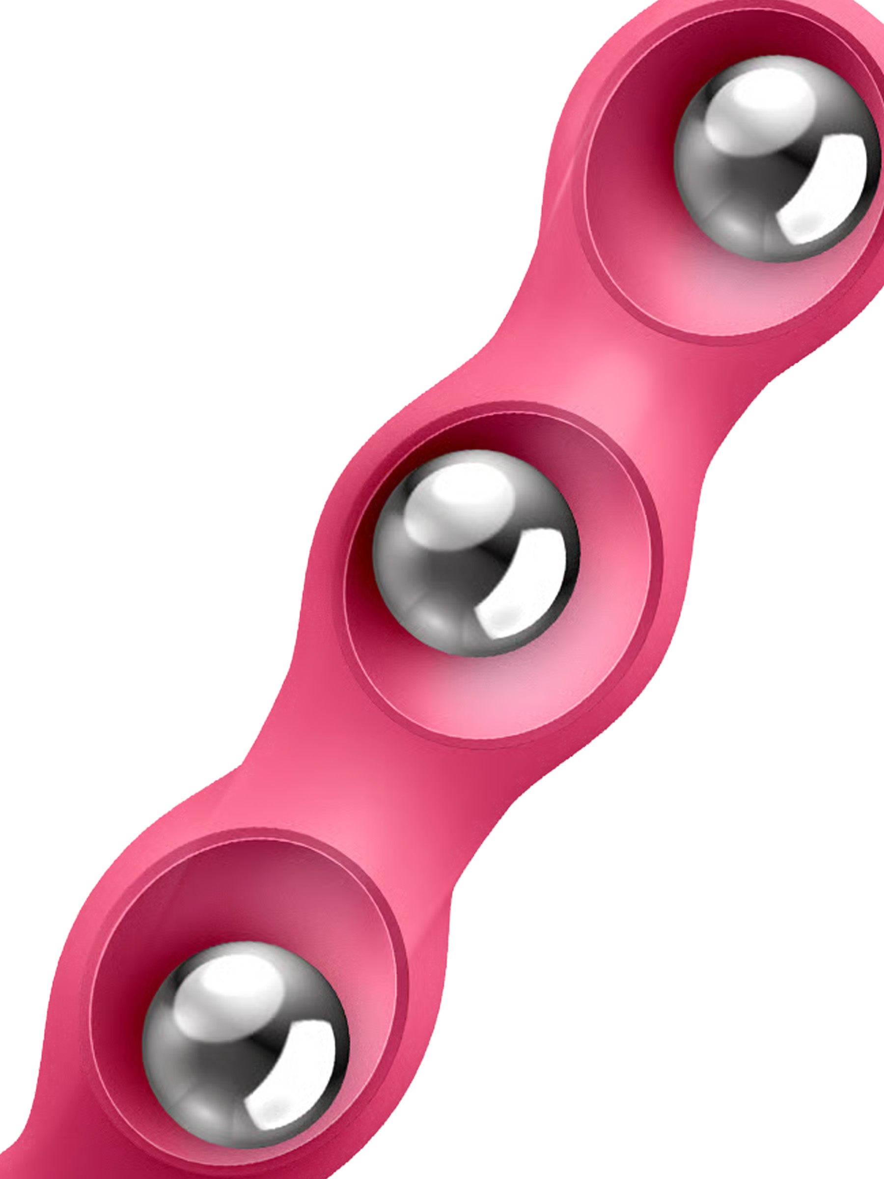 Satisfyer Triple Ball R Weighted Suction Cup Dildo  Light Red