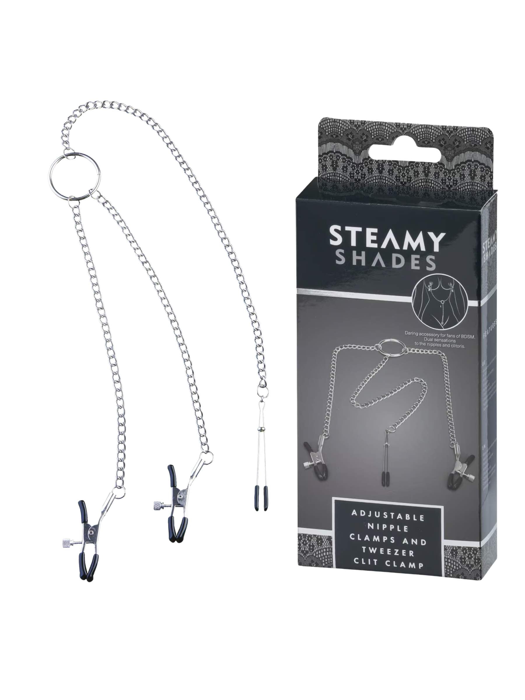 Steamy Shades - Adjustable Nipple & Tweezer Clit Clamp Set