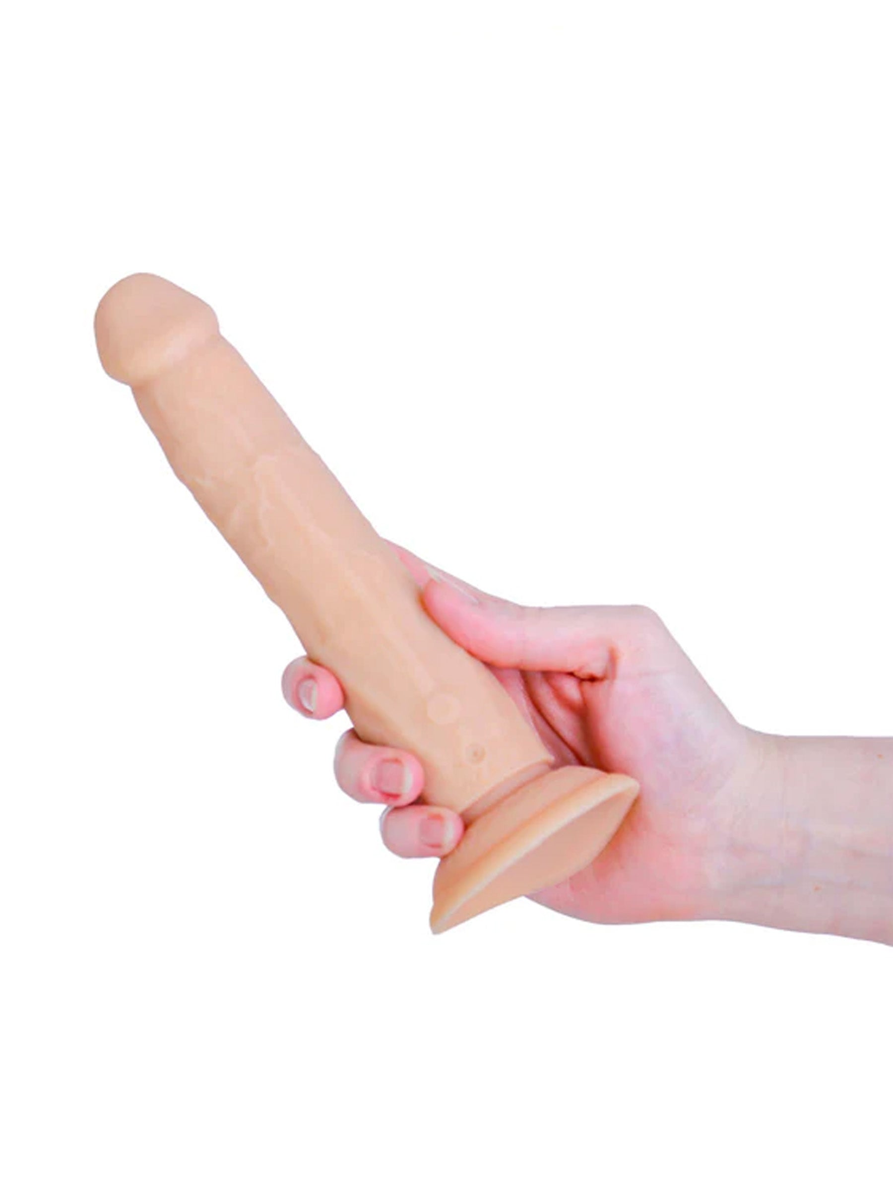 Swan Naked  8 Inch Rotating and Vibrating  Suction Cup Dildo With Remote