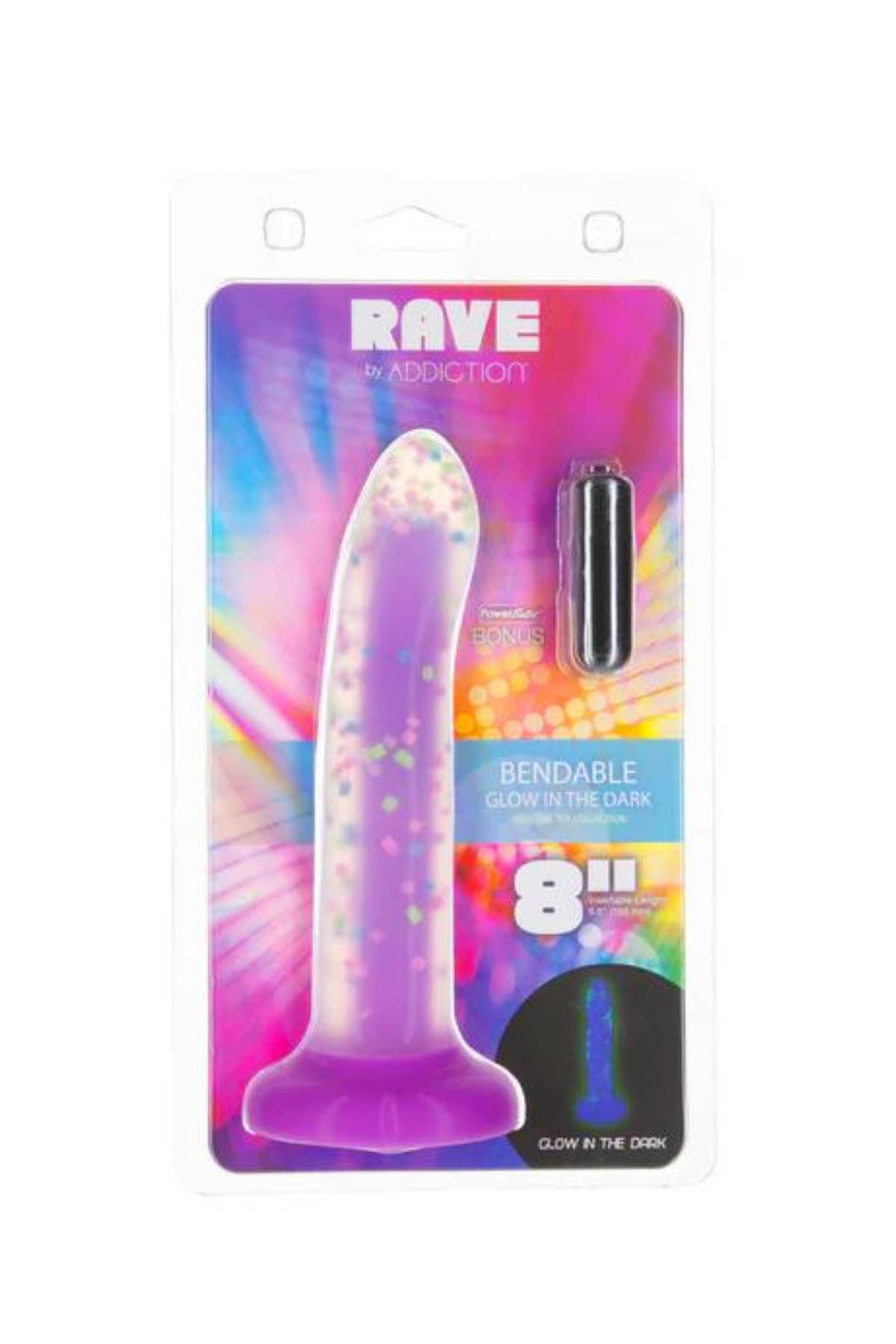 Swan Rave Confetti Glow-in-the-Dark Purple Dildo