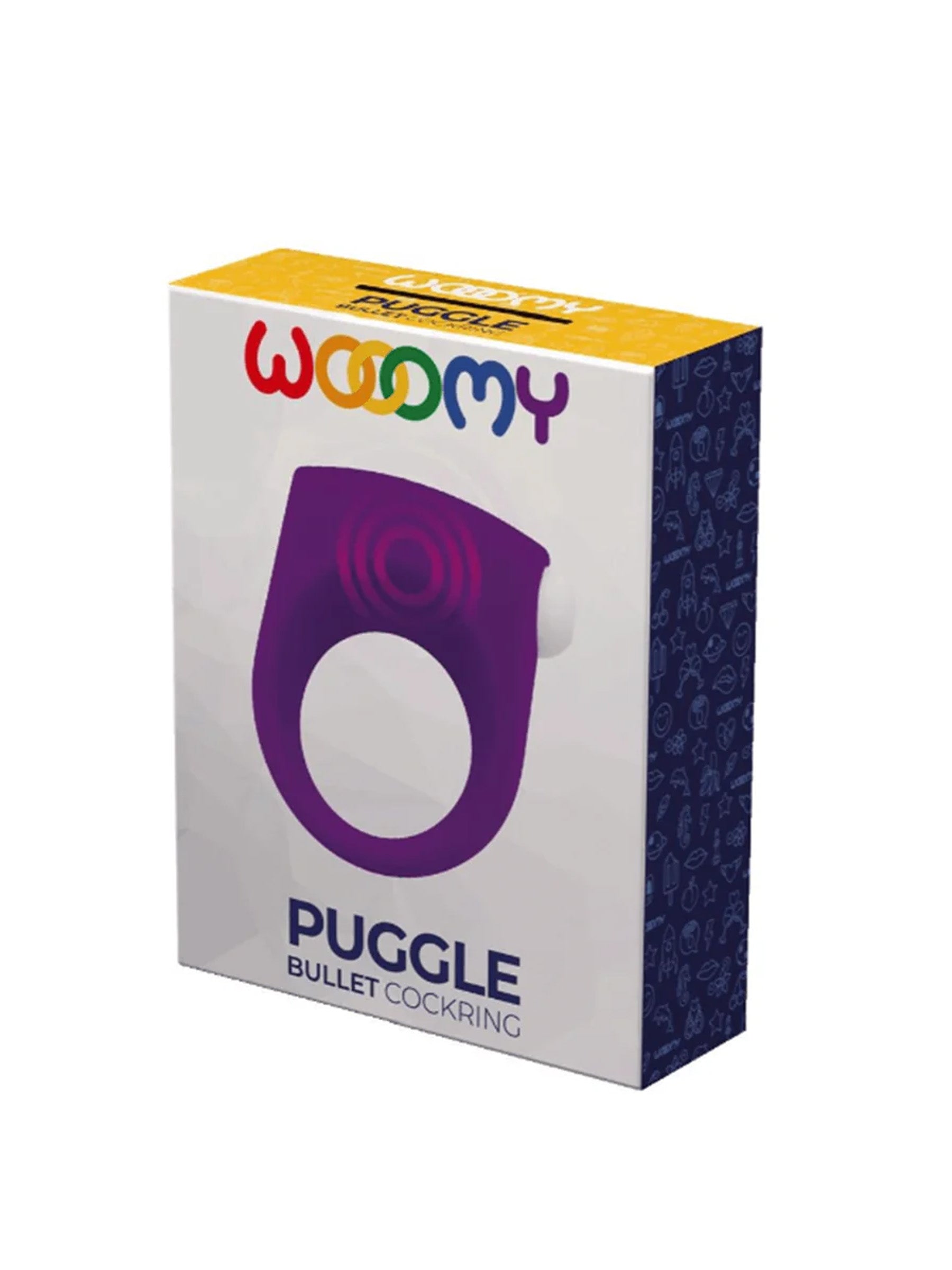 Wooomy Puggle Vibrating Ring with Bullet - Purple